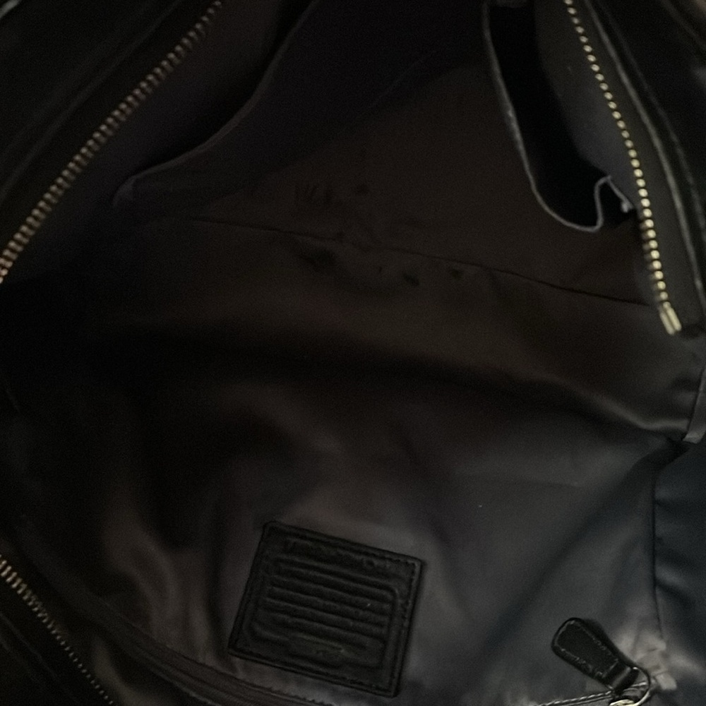 Coach Park Large Woven Black & Silver Leather Zip Top Tote Shoulder Bag - Picture 11 of 11